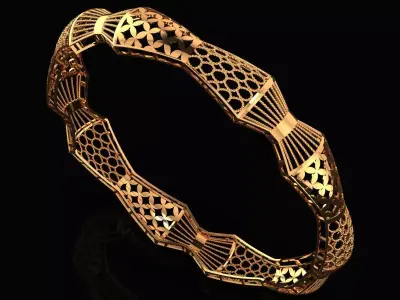 1228 Honeycomb and Blossom Bangle 3D print model
