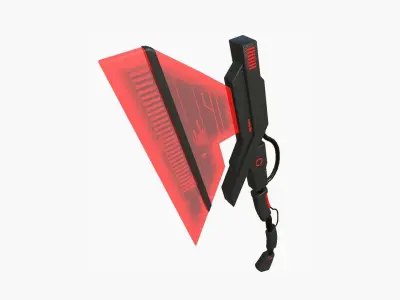 SciFi War Axe A04 Black Red - Sci Fi Weapon Design Low-poly 3D model