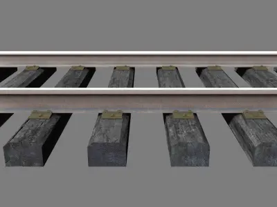 Railway track 3D model 2