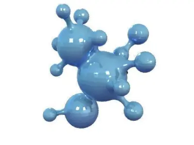 3D model of water molecule Free 3D model