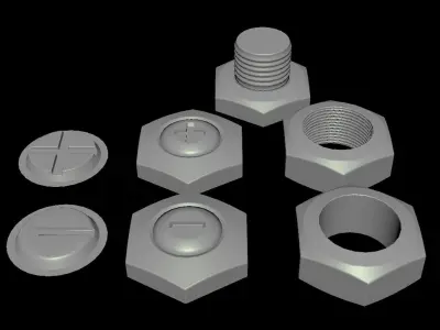 bolt lowpoly Game model  Low-poly 3D model