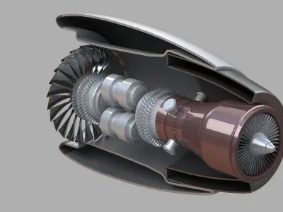aircraft jet engine motor airplane vehicle plane air jumbo 3D model