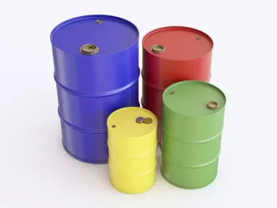 Steel barrel 01 3D model
