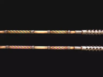Medieval Weapons Polearms Crushing Mace Pike Low-poly 3D model
