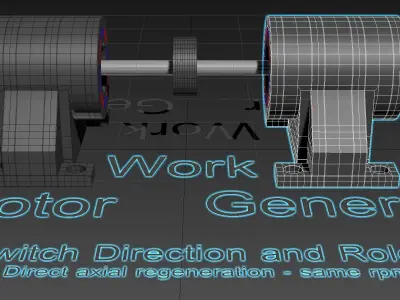 Motor - Work - Generator - Direct Axial Regeneration - Concept 3D model
