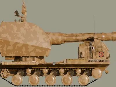 High-polly Next-Gen Self-Propelled Artillery Vehicle 3D model
