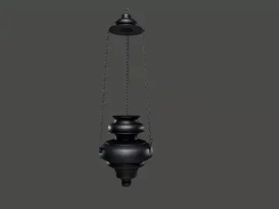 Hanging Medieval Oil Lamp - Game Ready Prop Low-poly 3D model