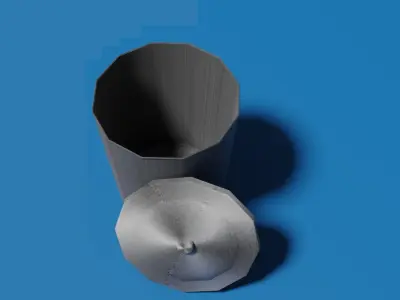 Trash Can Low-poly 3D model purchase