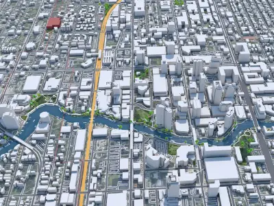 Fort Lauderdale City in Florida 3D model