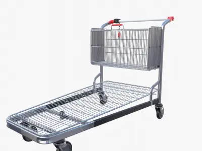 Shopping cart stack v2 Low-poly 3D model