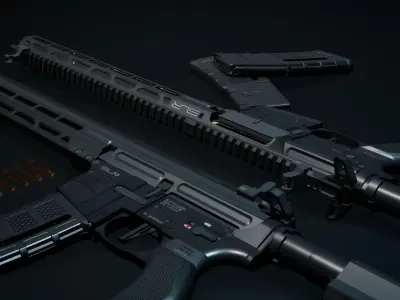 Game Ready AR15-M4 Rifle VR - AR 3D Weapon with PBR Texture Low-poly 3D model