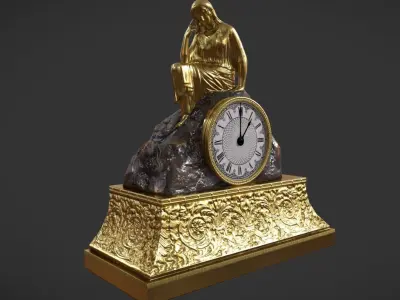 Table Clock Free low-poly 3D model