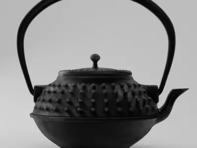 Japanese cast iron teapot 3D model