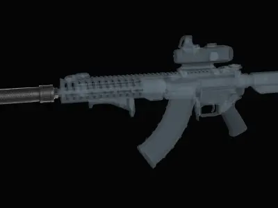 Knights Armament 7 62mm PRS QDC suppressor Low-poly 3D model