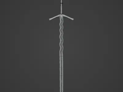 Sword with runes PBR 3D model