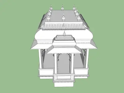 indian jodhpuri stone chatri temple  3D model
