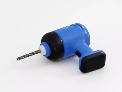 Cordless Power Drill Machine Low-poly 3D model