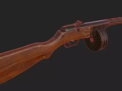 Ppsh-41 Gun Low-poly 3D model