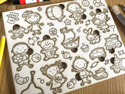 Laser Cut Puzzle Cartoon Kids Toys DIY Montessori 3D model