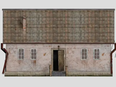 Abandoned house in European style Free low-poly 3D model