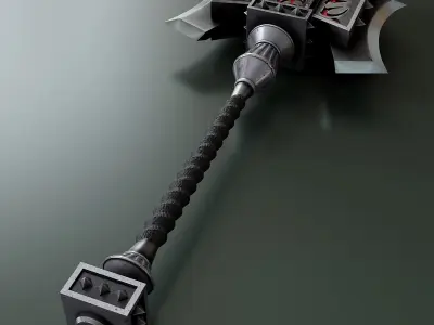 Fantasy style war hammer B2 3D model