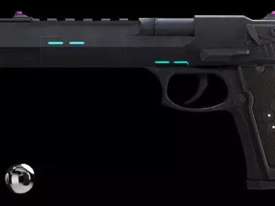 Sci-fi colt Low poly Game Ready 3D model Low-poly 3D model