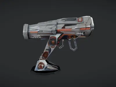 futuristic sci-fi turret or cannon 3D model