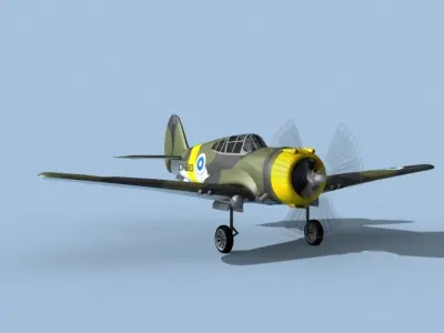 Curtiss H-75C Mohawk Finland 3D model