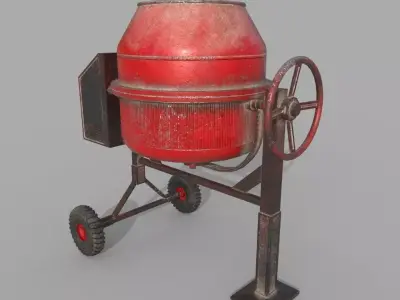 Old Concrete Mixer Low-poly 3D model purchase