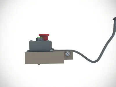 Push Button Switch Low-poly 3D model