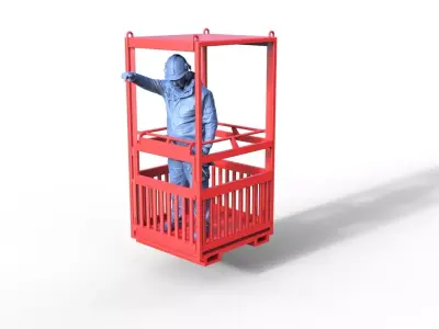 Manbasket person in cage 3D print model