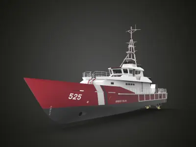 Fast Patrol Boat 30 Meters Low-poly 3D model