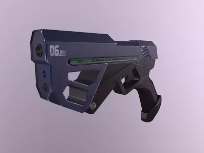 SCI-FI police large-caliber pistol Low-poly 3D model
