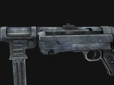 Submachine gun MP40 Low-poly 3D model