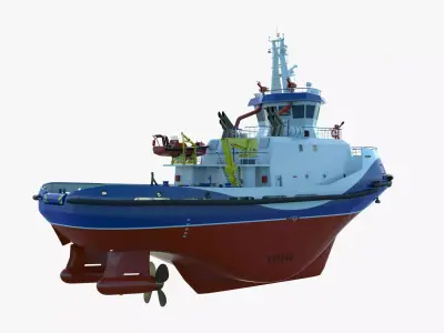 Tug Icebreaker Ship Realistic and Detailed 3D Model 3D model