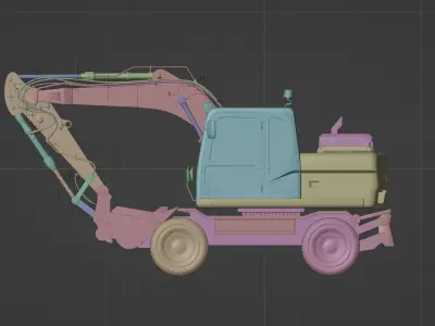 Excavator Rigged Free 3D model