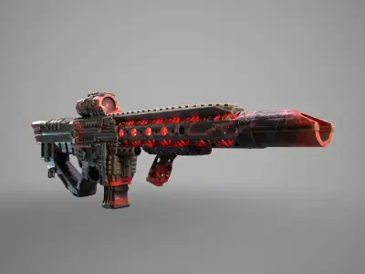 M4-HM Sniper Rifle  Sunrise Low-poly 3D model