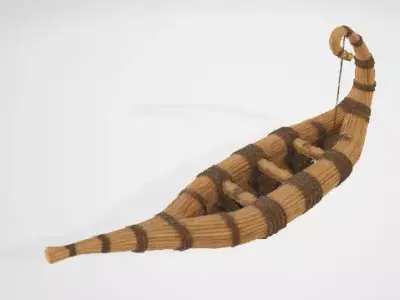 Primitive Canoe Boat 3D model