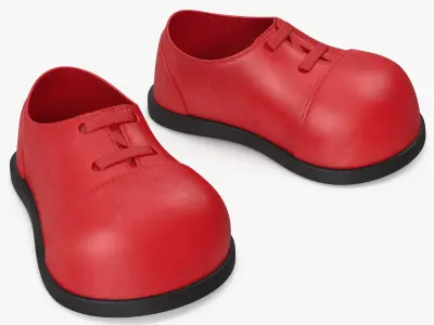 Cartoon Leather Shoes Red 3D model