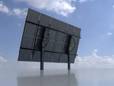 Agriculturally Dual-Use Solar-Plant 165 degrees 8m Low-poly 3D model