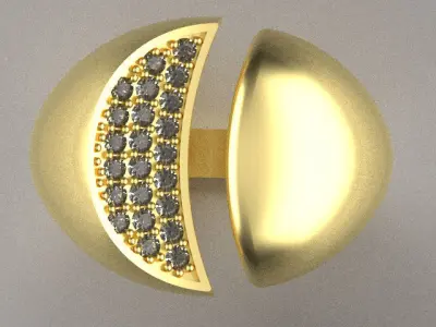 woman diamond ring R00085   10 part ring size  3D print model