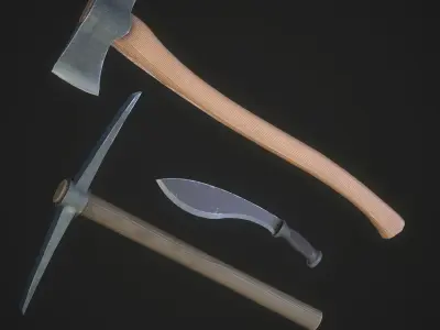 Working tools Low-poly 3D model