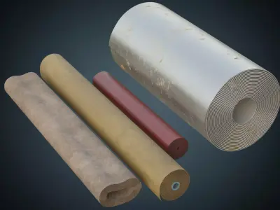 Leather And Steel Rolls 1B Low-poly 3D model