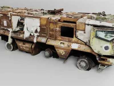 destroyed russian KAMAZ-63968 Typhoon-K MRAP vehicle  3D model
