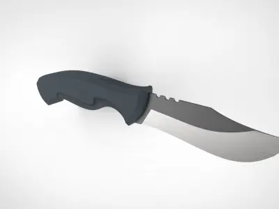 Knife with wooden handle 3D model purchase