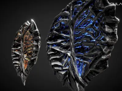 Meteor Shield - Medieval dark fantasy weapon Low-poly 3D model