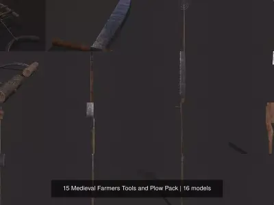 15 Medieval Farmers Tools and Plow Pack