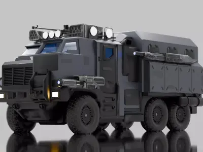 Military Armored Tactical Truck  Low-poly 3D model