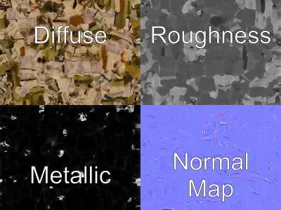 Tactical Hiking Camo Backpack model pack Low-poly 3D model