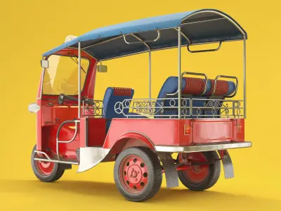 Tuk Tuk Taxi PBR 3D model